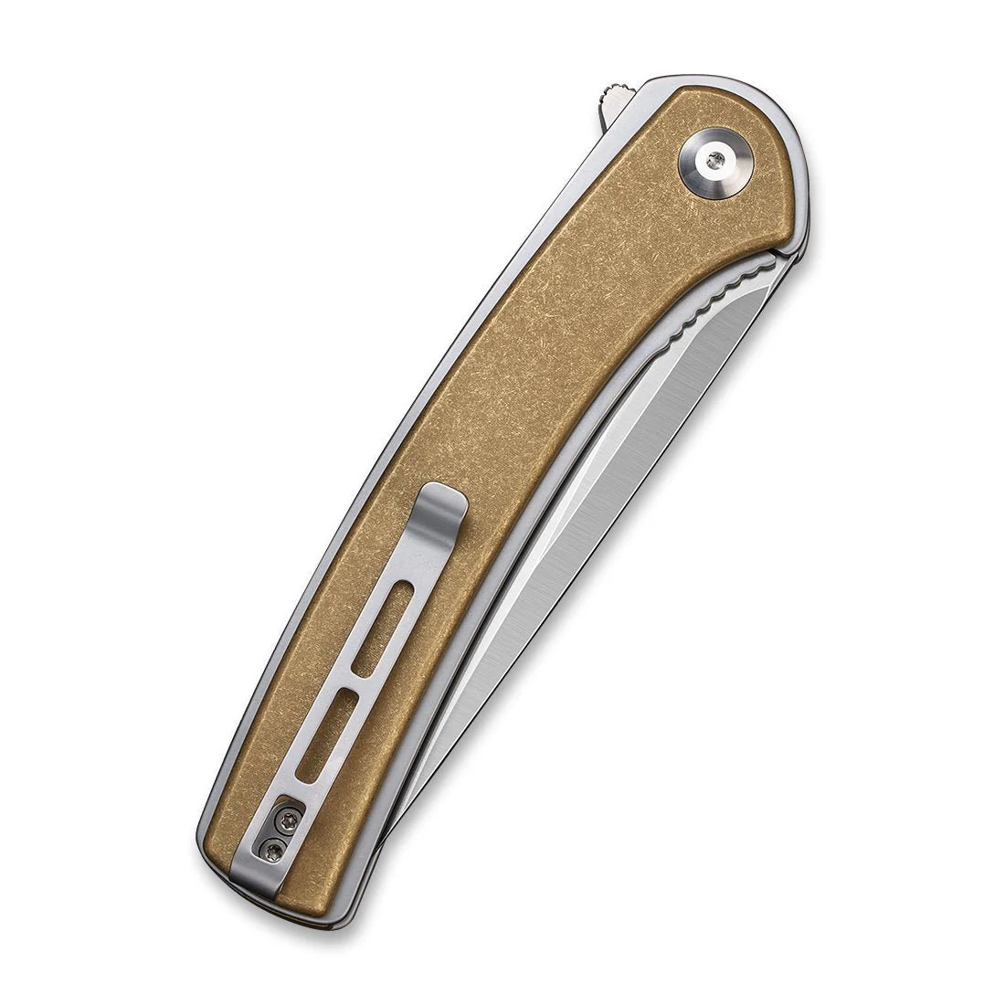 CIVIVI Asticus Flipper Knife Brass Handle (3.80" D2 Blade) C2002E - Image 6