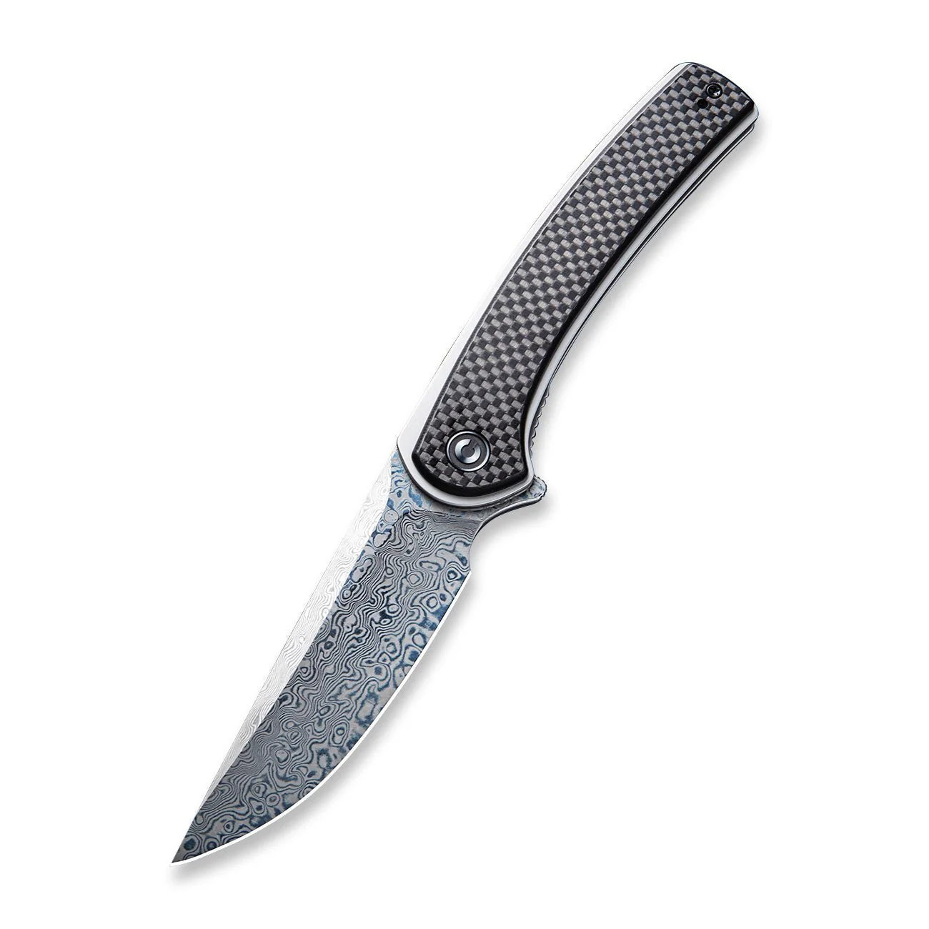 CIVIVI Asticus Flipper Knife Carbon Fiber & G10 Handle (3.80" Damascus Blade) C2002DS-1 - Image 3