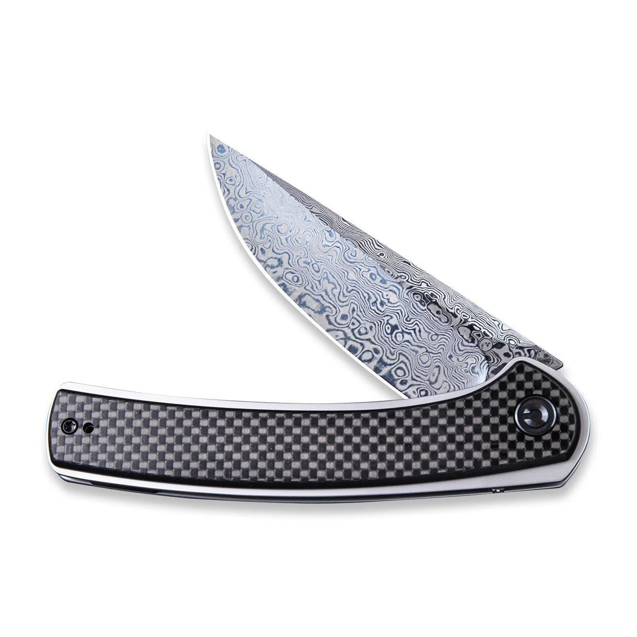 CIVIVI Asticus Flipper Knife Carbon Fiber & G10 Handle (3.80" Damascus Blade) C2002DS-1 - Image 4