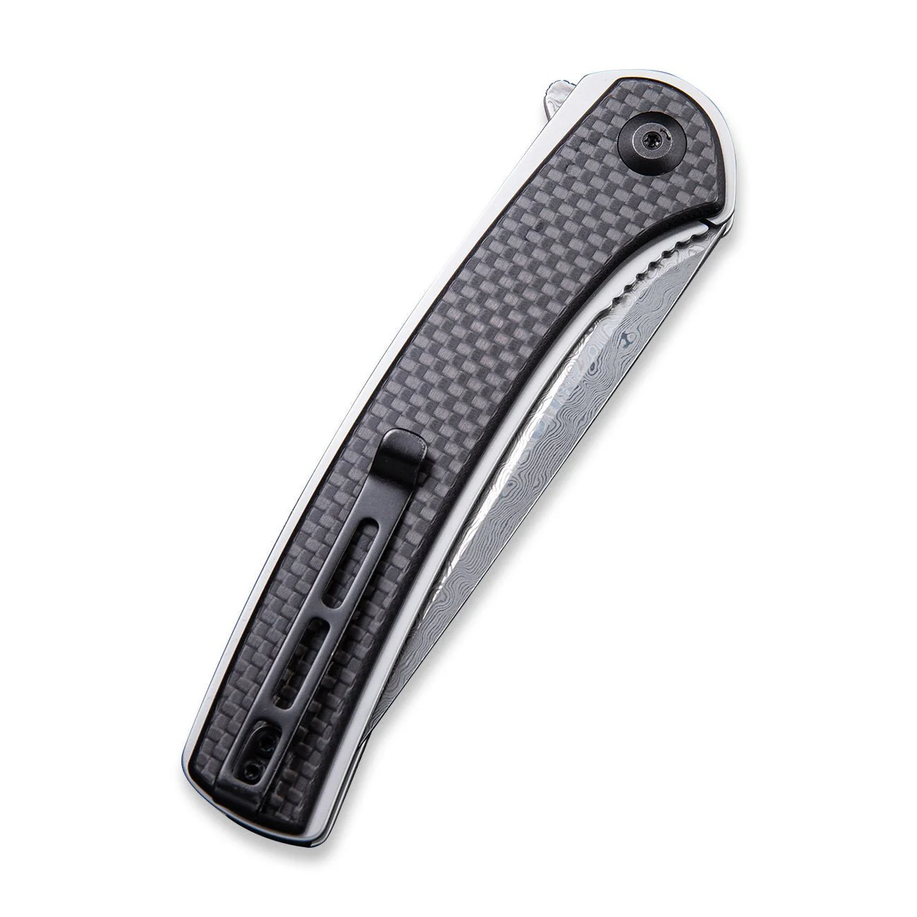 CIVIVI Asticus Flipper Knife Carbon Fiber & G10 Handle (3.80" Damascus Blade) C2002DS-1 - Image 6