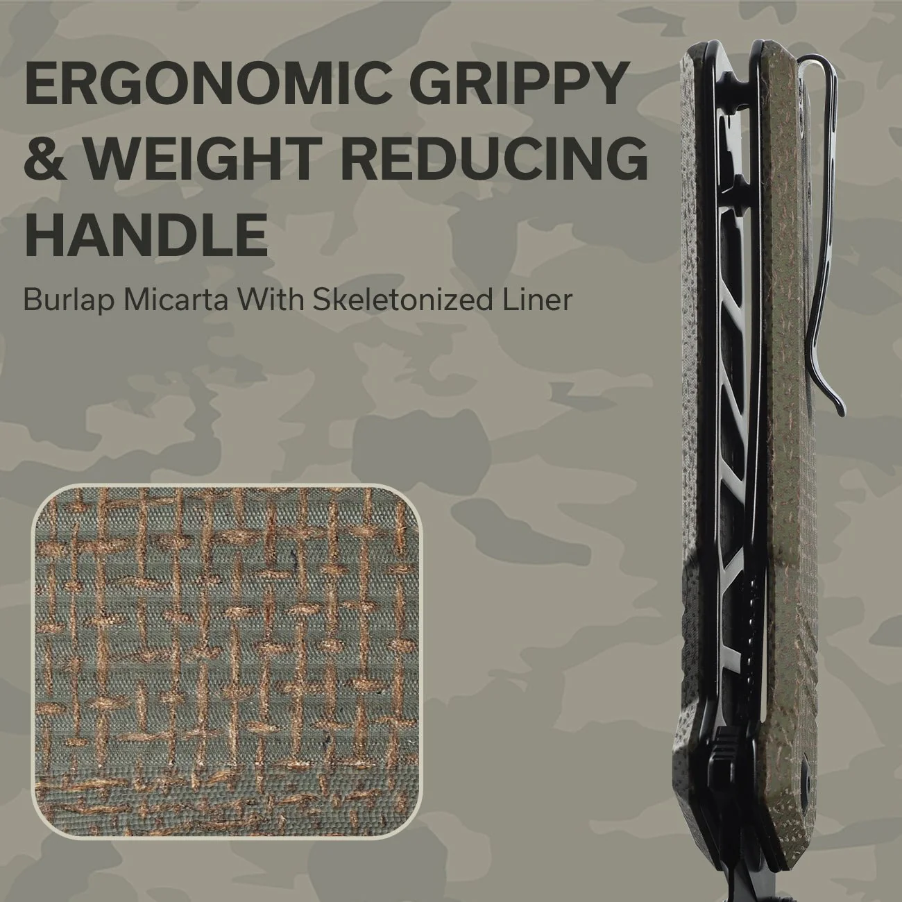 CIVIVI Bhaltair Flipper & Thumb Stud Knife Micarta Handle (3.98" 14C28N Blade) C23024-3 - Image 5