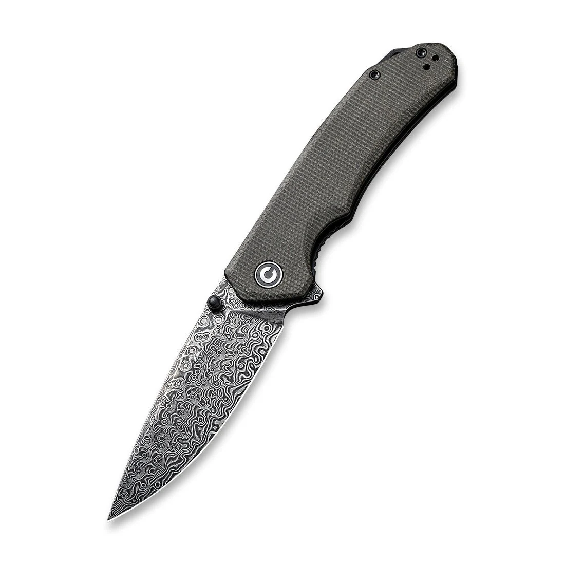 CIVIVI Brazen Flipper & Thumb Stud Knife Micarta Handle (3.46" Damascus Blade) C2102DS-3 - Image 3