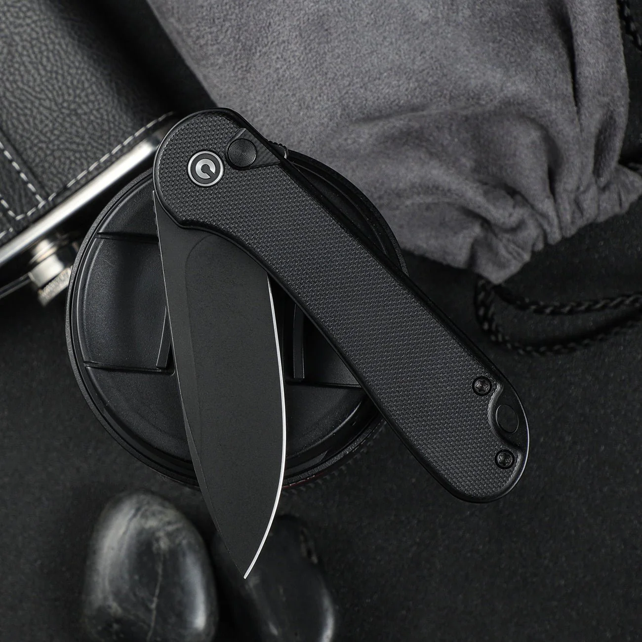 CIVIVI Button Lock Elementum II Flipper Knife G10 Handle (2.96" Nitro-V Blade) C18062P-1 - Image 3