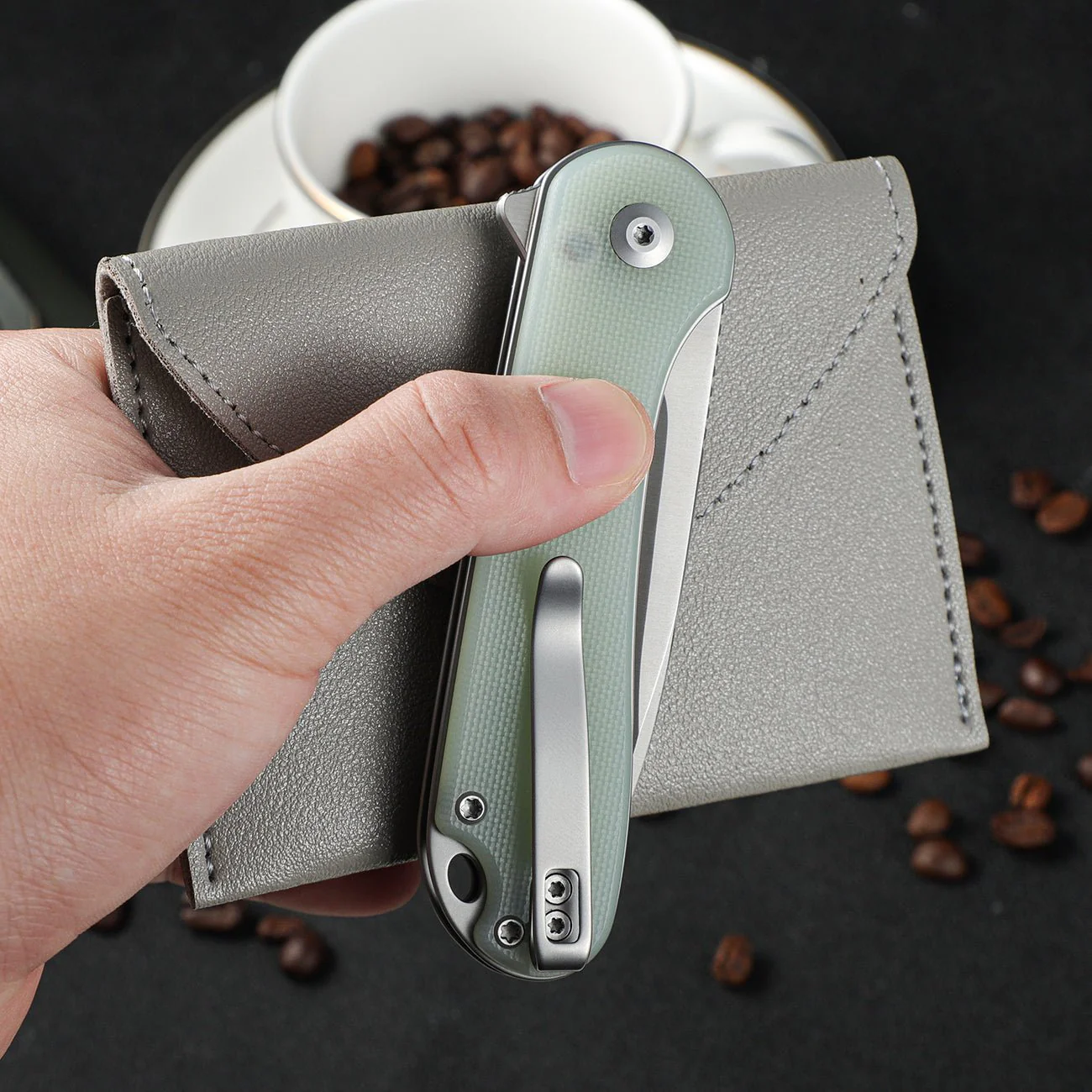 CIVIVI Button Lock Elementum II Flipper Knife G10 Handle (2.96" Nitro-V Blade) C18062P-2 - Image 4