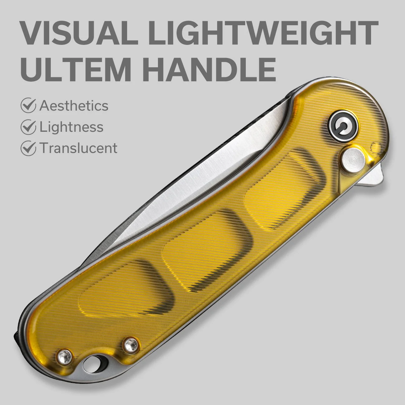 CIVIVI Button Lock Elementum II Flipper Knife Ultem Handle (2.96" Nitro-V Blade) C18062P-7 - Image 4