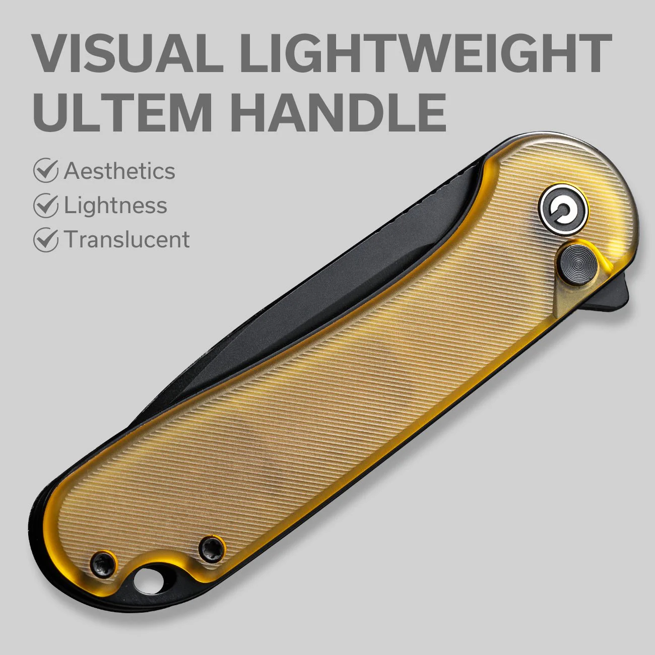 CIVIVI Button Lock Elementum II Flipper Knife Ultem Handle (2.96" Nitro-V Blade) C18062P-8 - Image 4