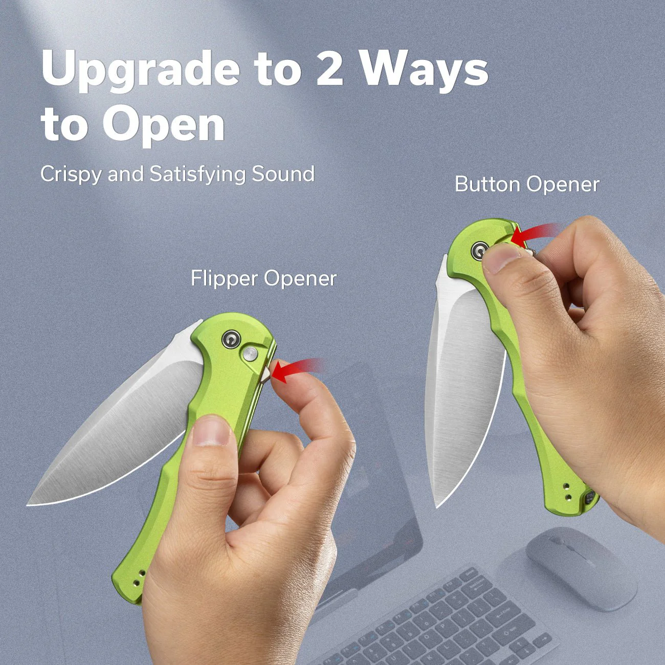 CIVIVI Button Lock Praxis Flipper Knife Aluminum Handle (3.75" Nitro-V Blade) C18026E-3 - Image 5