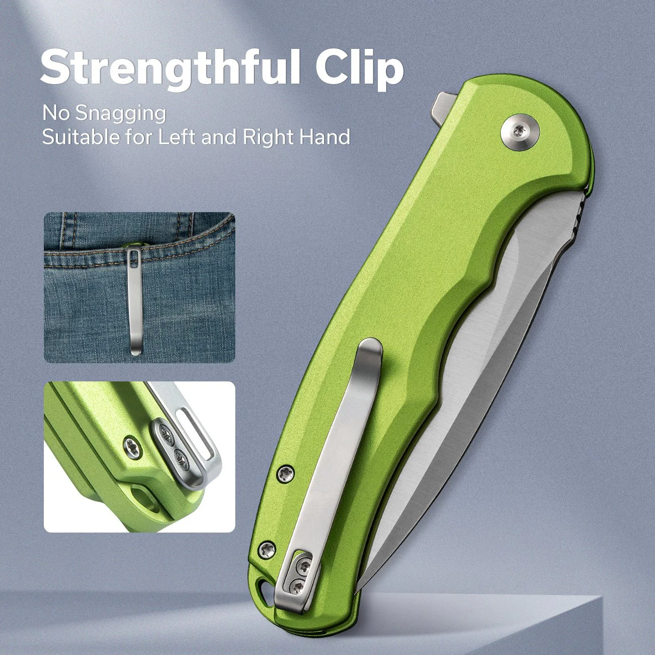 CIVIVI Button Lock Praxis Flipper Knife Aluminum Handle (3.75" Nitro-V Blade) C18026E-3 - Image 6