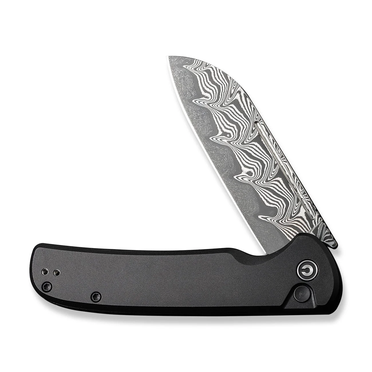 CIVIVI Chevalier II Flipper & Button Lock Knife Aluminum Handle (3.47" Damascus Blade) C20022B-DS1 - Image 10