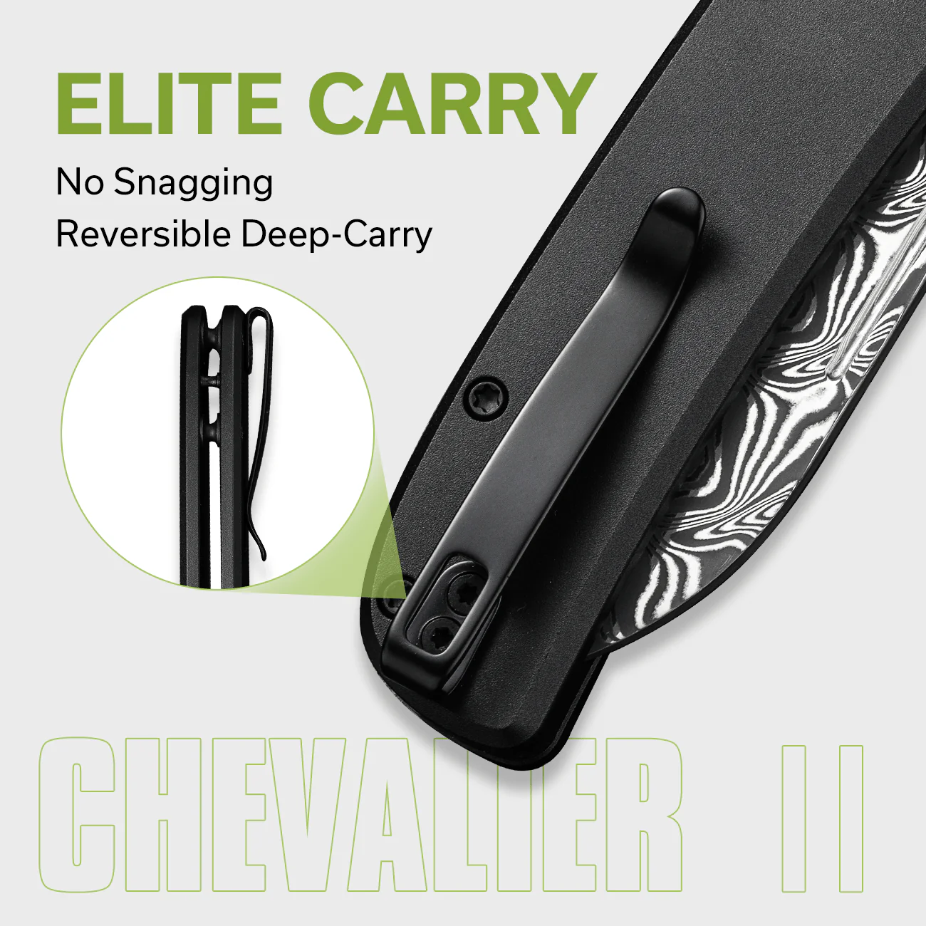 CIVIVI Chevalier II Flipper & Button Lock Knife Aluminum Handle (3.47" Damascus Blade) C20022B-DS1 - Image 6