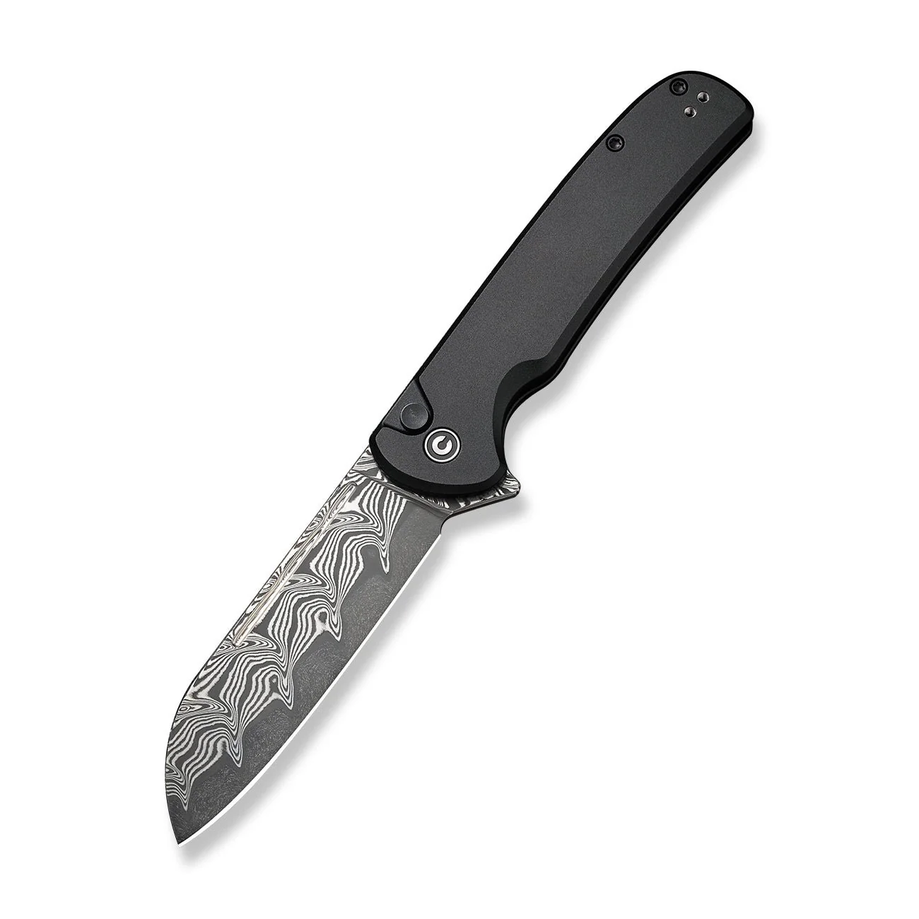 CIVIVI Chevalier II Flipper & Button Lock Knife Aluminum Handle (3.47" Damascus Blade) C20022B-DS1 - Image 8