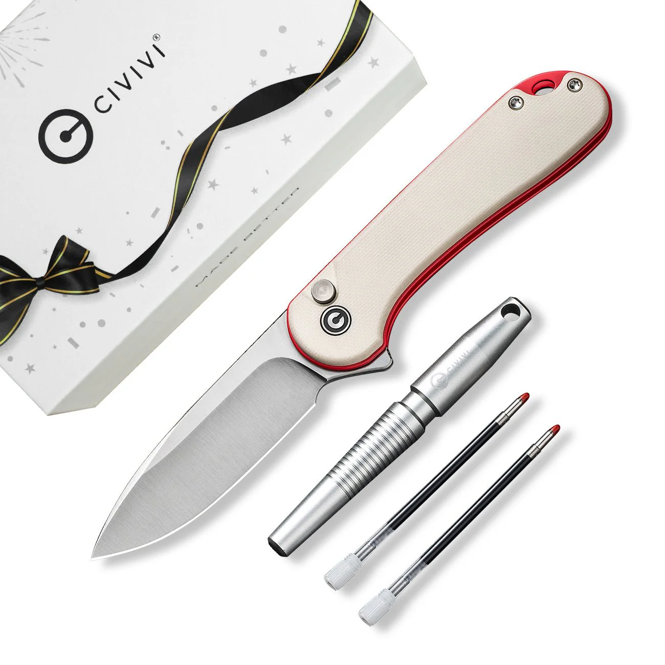 CIVIVI StellarQuill Pen & Button Lock Elementum II Flipper Knife Combo Gift Pack C23049 - Image 26