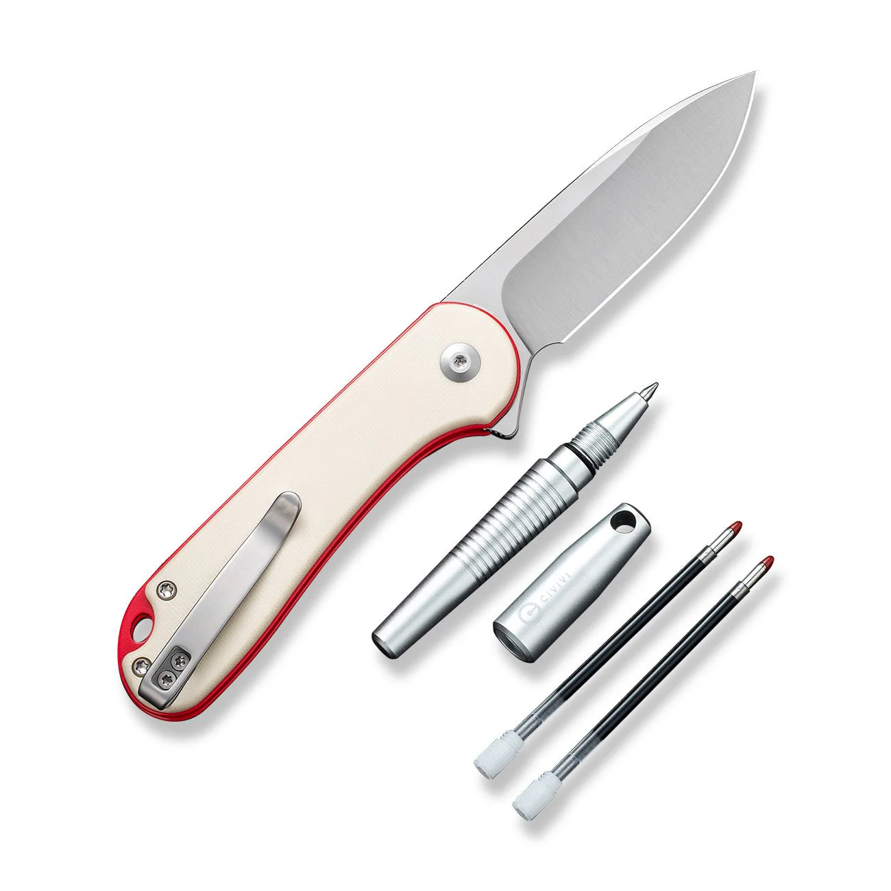 CIVIVI StellarQuill Pen & Button Lock Elementum II Flipper Knife Combo Gift Pack C23049 - Image 8