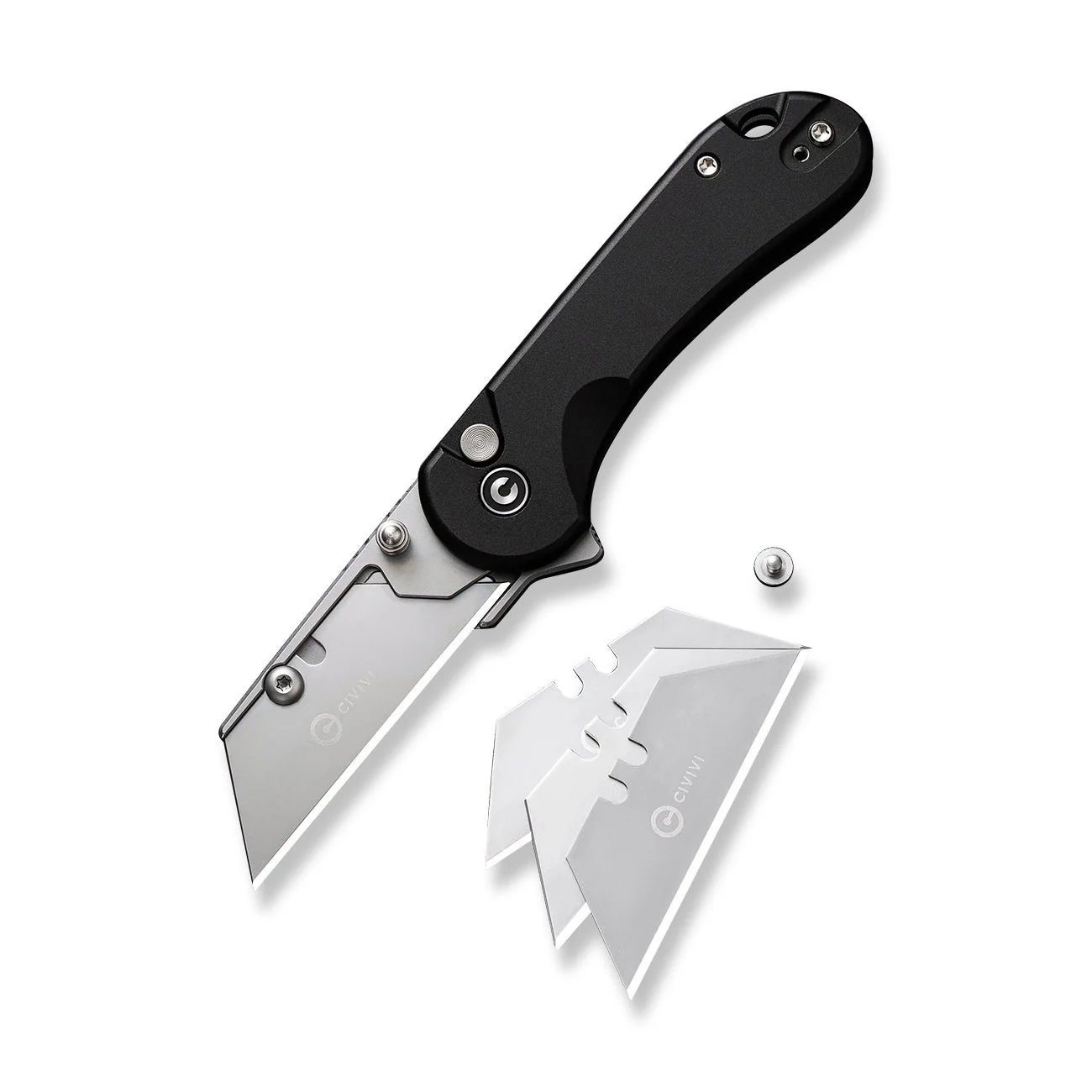 CIVIVI Elementum Utility Thumb Stud & Button Lock Knife Aluminum Handle (2.26" S/S Blade Holder & 6Cr13 Blade) C23039B-1 - Image 7
