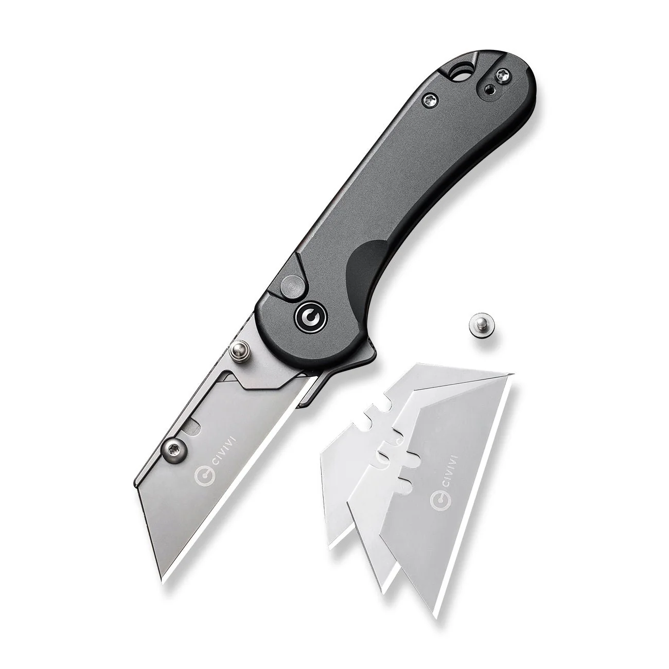 CIVIVI Elementum Utility Thumb Stud & Button Lock Knife Aluminum Handle (2.26" S/S Blade Holder & 6Cr13 Blade) C23039B-4 - Image 7