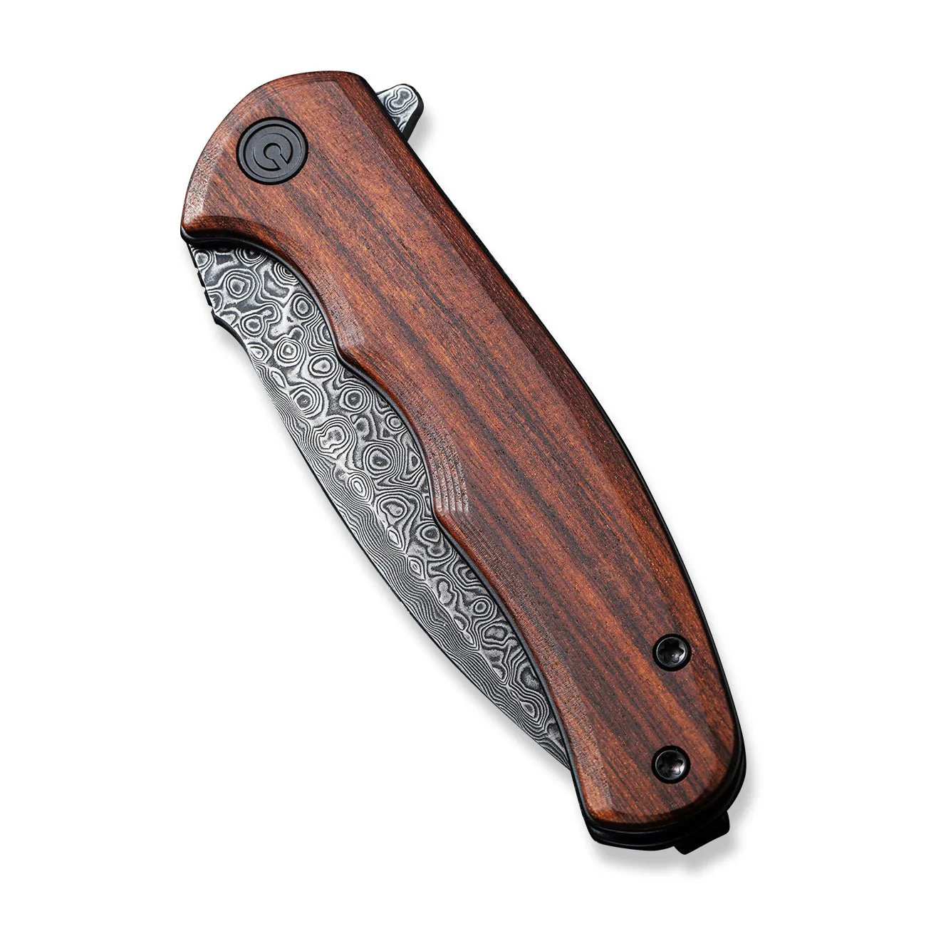CIVIVI Mini Praxis Flipper Knife Wood Handle (2.98" Damascus Blade) C18026C-DS1 - Image 11