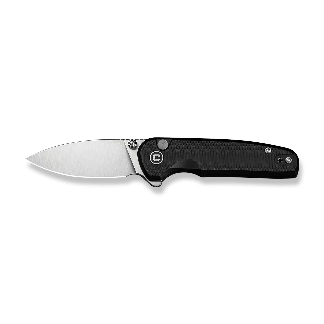 CIVIVI Mini Shakan Flipper & Thumb Stud & Button Lock Knife Ripple Patterned Black Aluminum Handle (2.48" Satin Finished Nitro-V Blade) C20052F-1 - Image 10