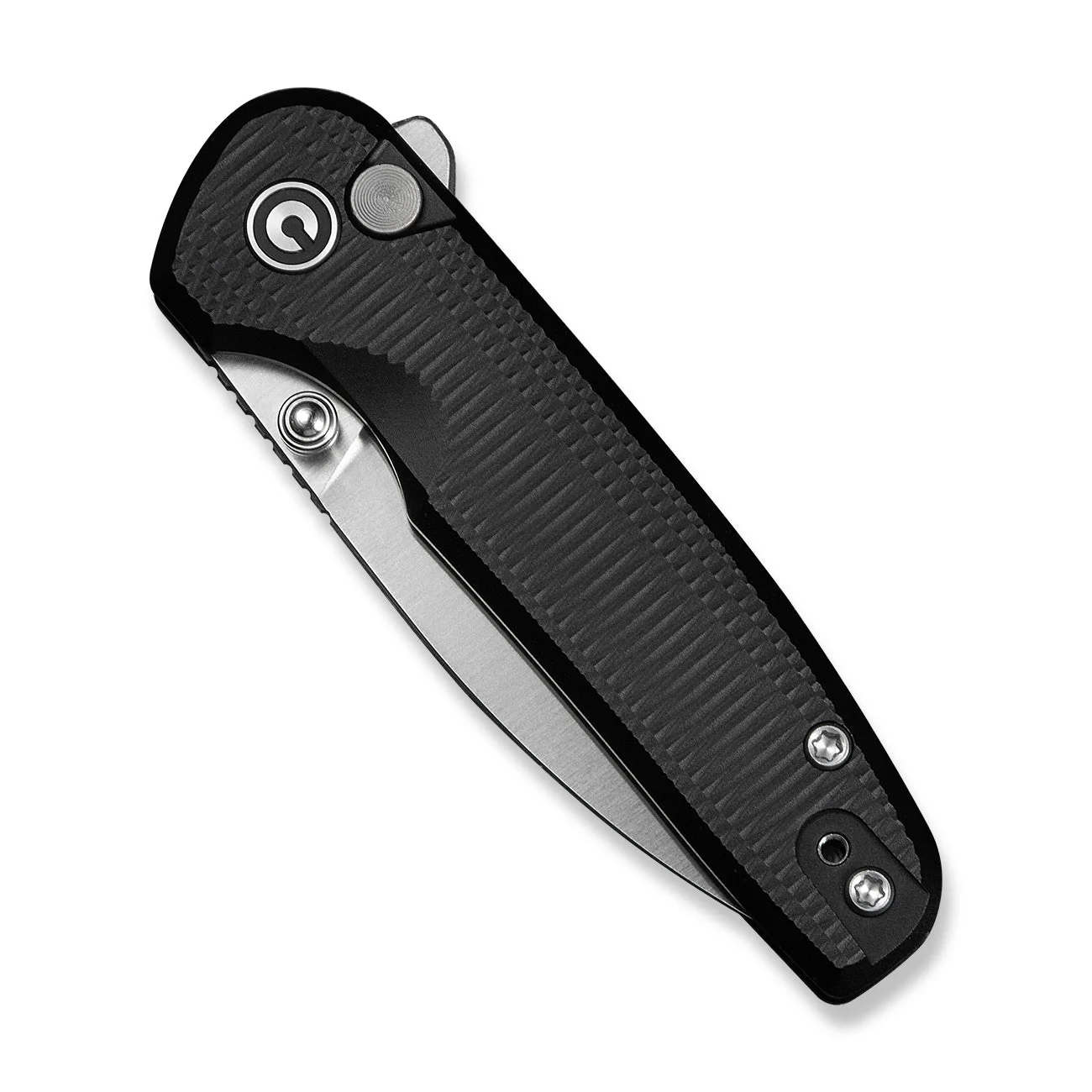 CIVIVI Mini Shakan Flipper & Thumb Stud & Button Lock Knife Ripple Patterned Black Aluminum Handle (2.48" Satin Finished Nitro-V Blade) C20052F-1 - Image 12