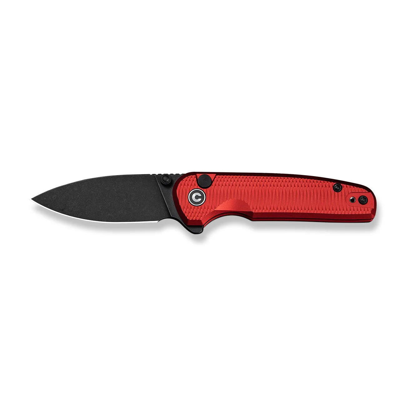 CIVIVI Mini Shakan Flipper & Thumb Stud & Button Lock Knife Ripple Patterned Red Aluminum Handle (2.48" Black Stonewashed Nitro-V Blade) C20052F-2 - Image 10