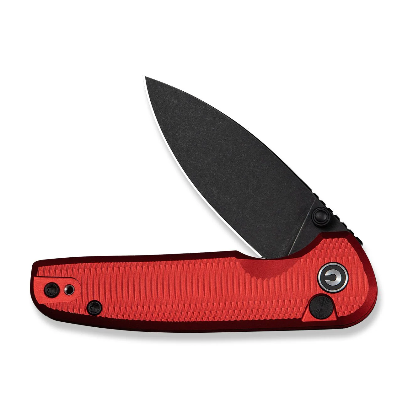 CIVIVI Mini Shakan Flipper & Thumb Stud & Button Lock Knife Ripple Patterned Red Aluminum Handle (2.48" Black Stonewashed Nitro-V Blade) C20052F-2 - Image 11