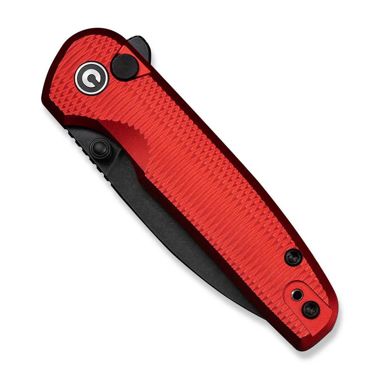CIVIVI Mini Shakan Flipper & Thumb Stud & Button Lock Knife Ripple Patterned Red Aluminum Handle (2.48" Black Stonewashed Nitro-V Blade) C20052F-2 - Image 12
