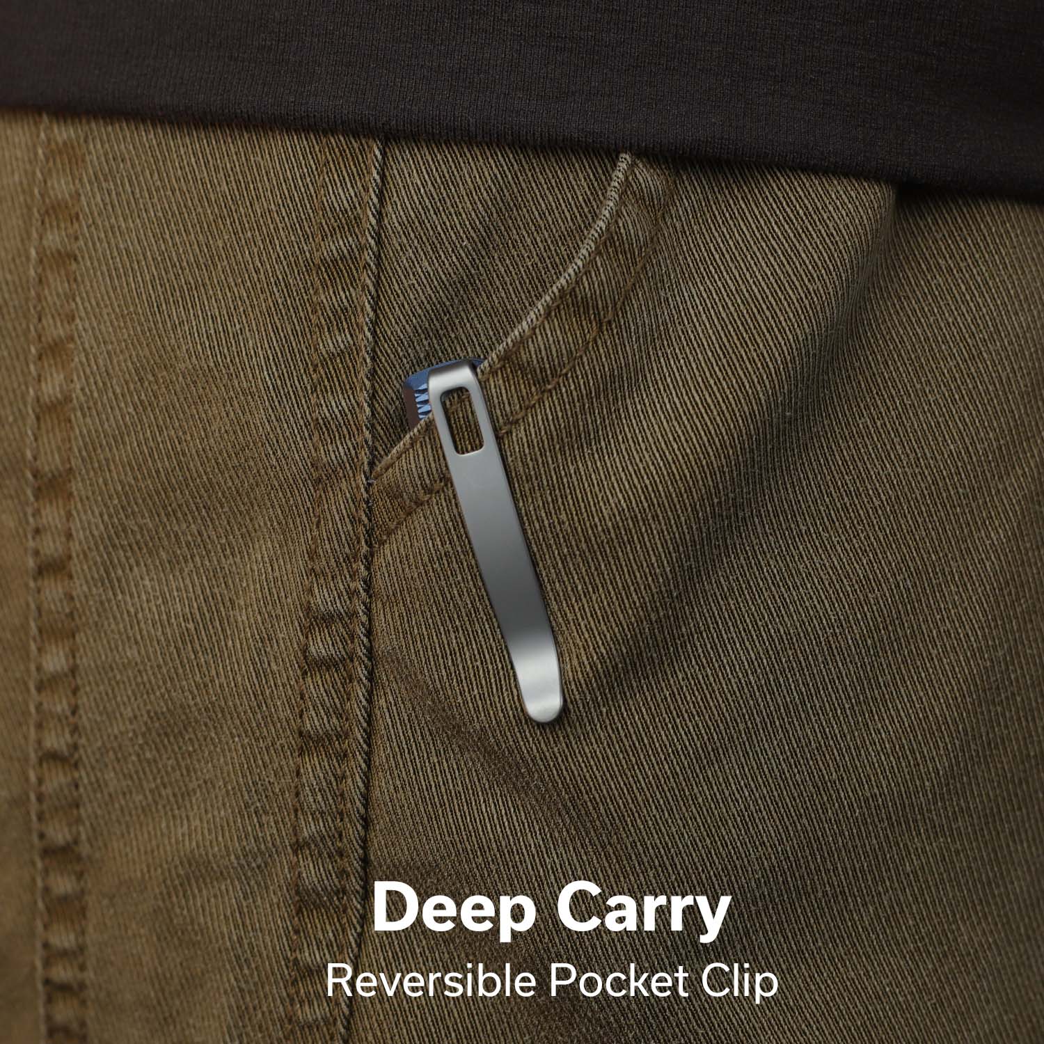 CIVIVI Mini Shakan Flipper & Thumb Stud & Button Lock Knife Ripple Patterned Blue Aluminum Handle (2.48" Damascus Blade) C20052F-DS1 - Image 5