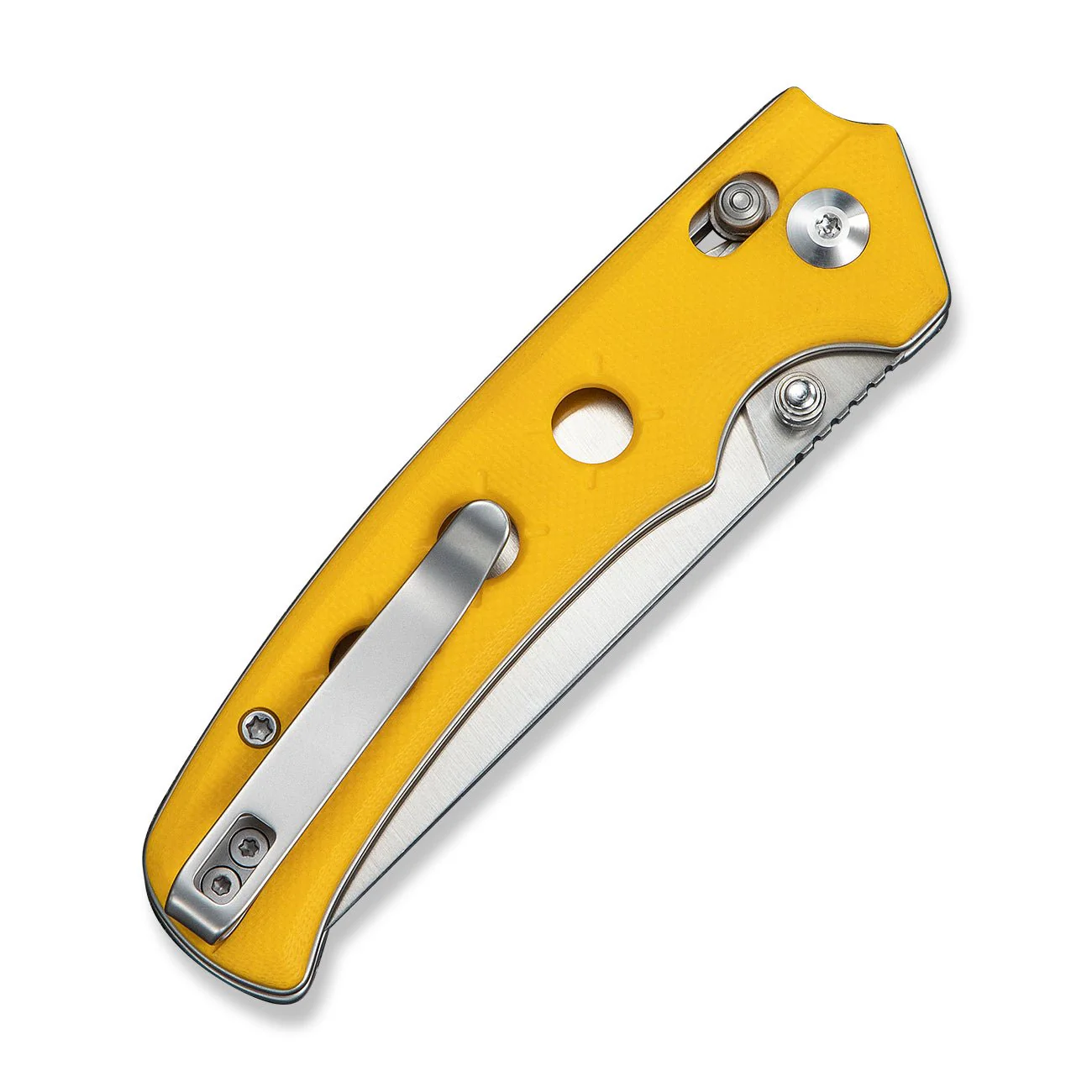 CIVIVI Noctis Thumb Stud & Crossbar Lock Knife Yellow G10 Handle (2.98" Satin Finished Nitro-V Blade) C24020C-2 - Image 13
