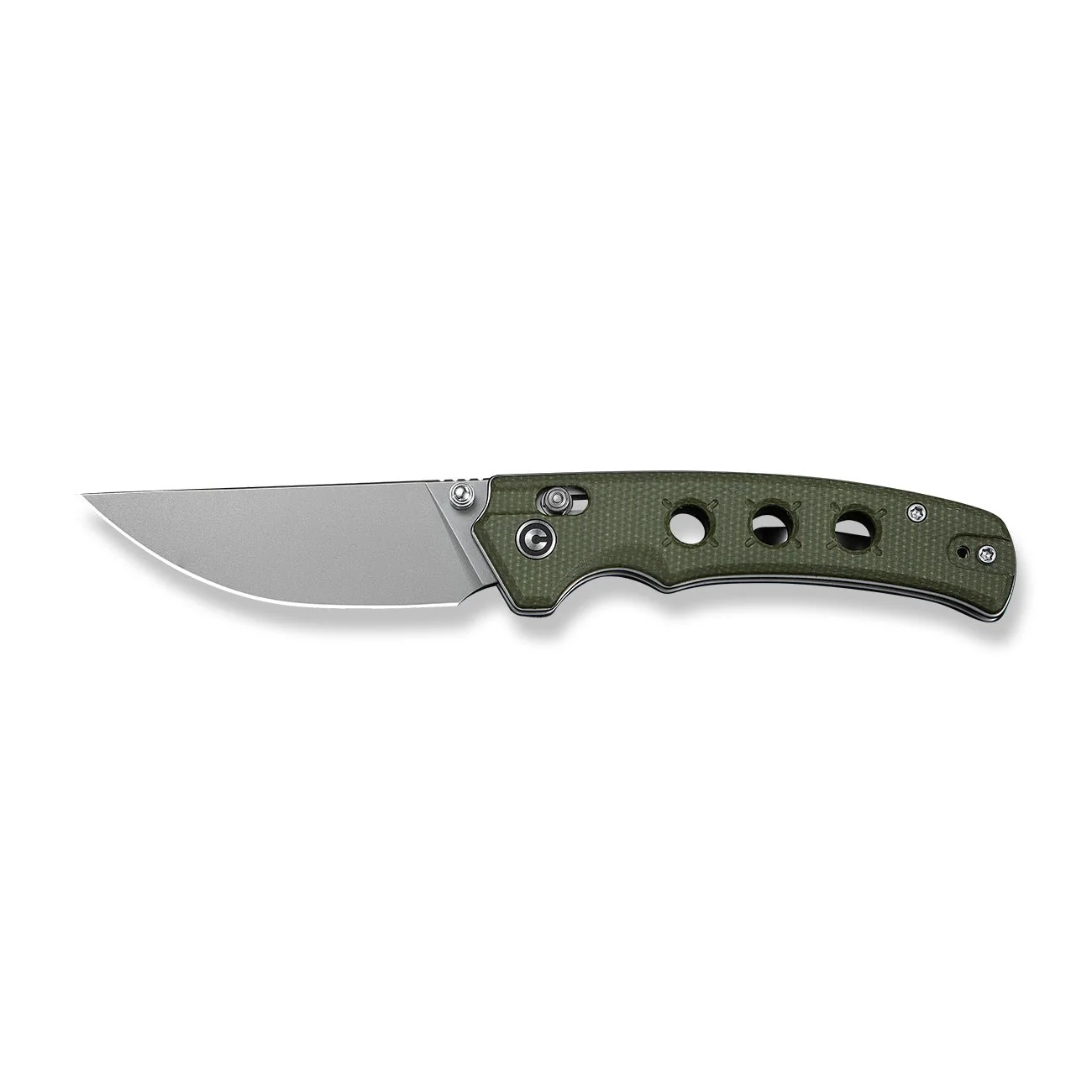 CIVIVI Noctis Thumb Stud & Crossbar Lock Knife Olive Canvas Micarta Handle (2.98" Stonewashed Nitro-V Blade) C24020C-3 - Image 10