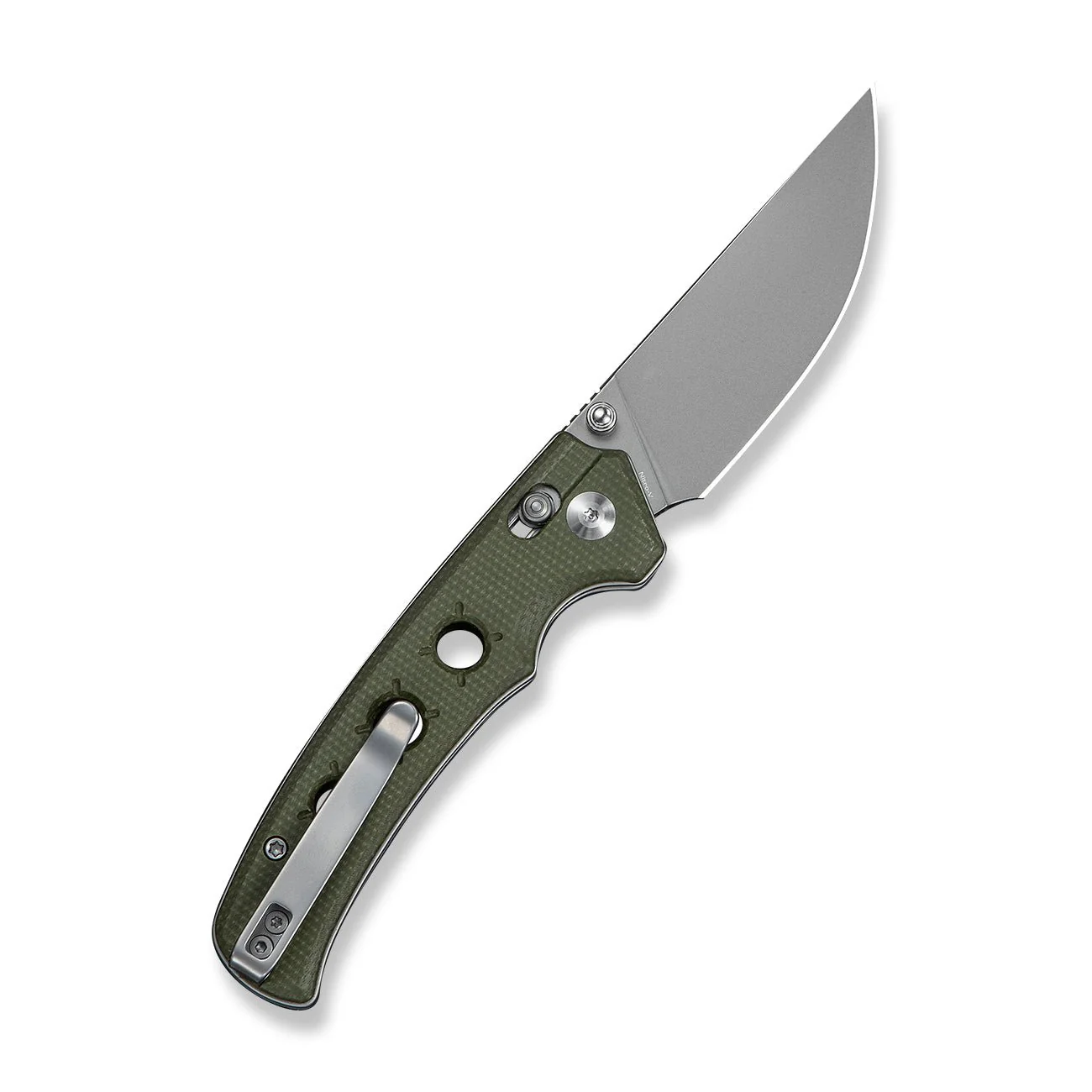 CIVIVI Noctis Thumb Stud & Crossbar Lock Knife Olive Canvas Micarta Handle (2.98" Stonewashed Nitro-V Blade) C24020C-3 - Image 8