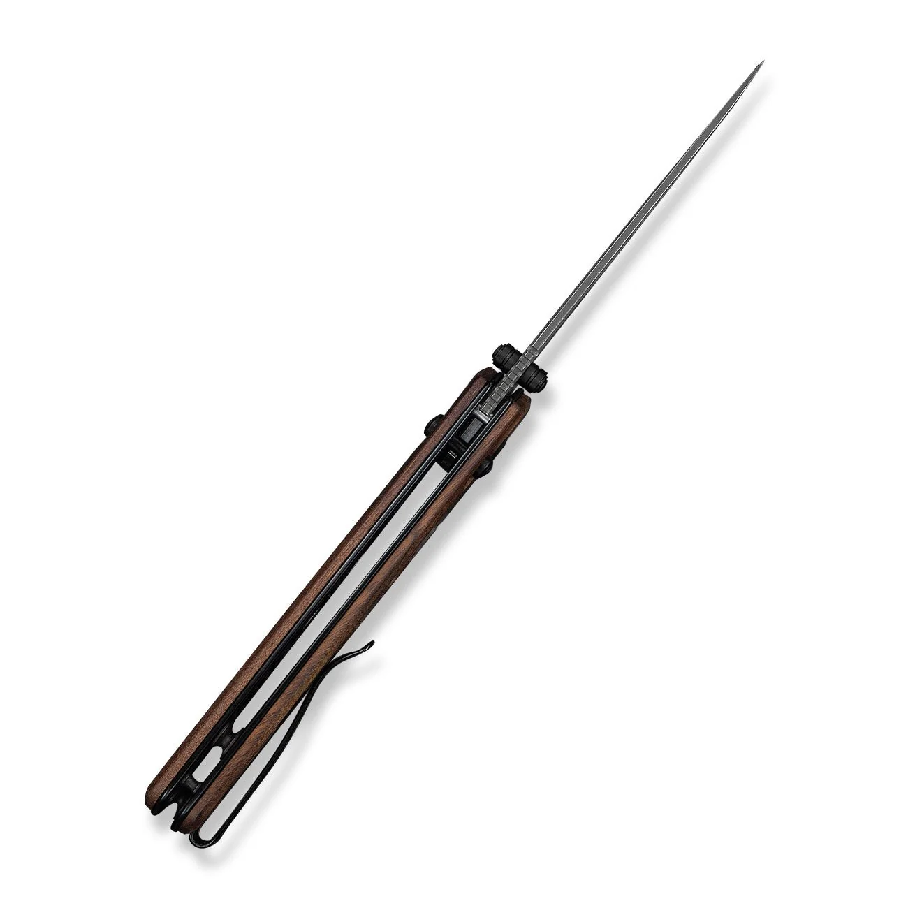 CIVIVI Noctis Thumb Stud & Crossbar Lock Knife Guibourtia Wood Handle (2.98" Damascus Blade) C24020C-DS1 - Image 15