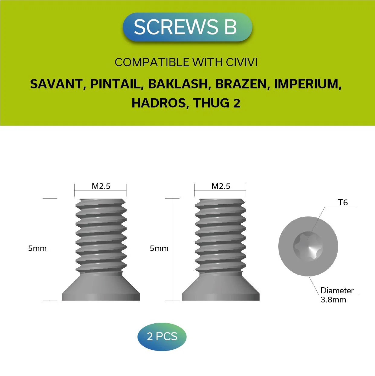 CIVIVI Pocket clip Stainless Steel Screws CA-12B - Image 3