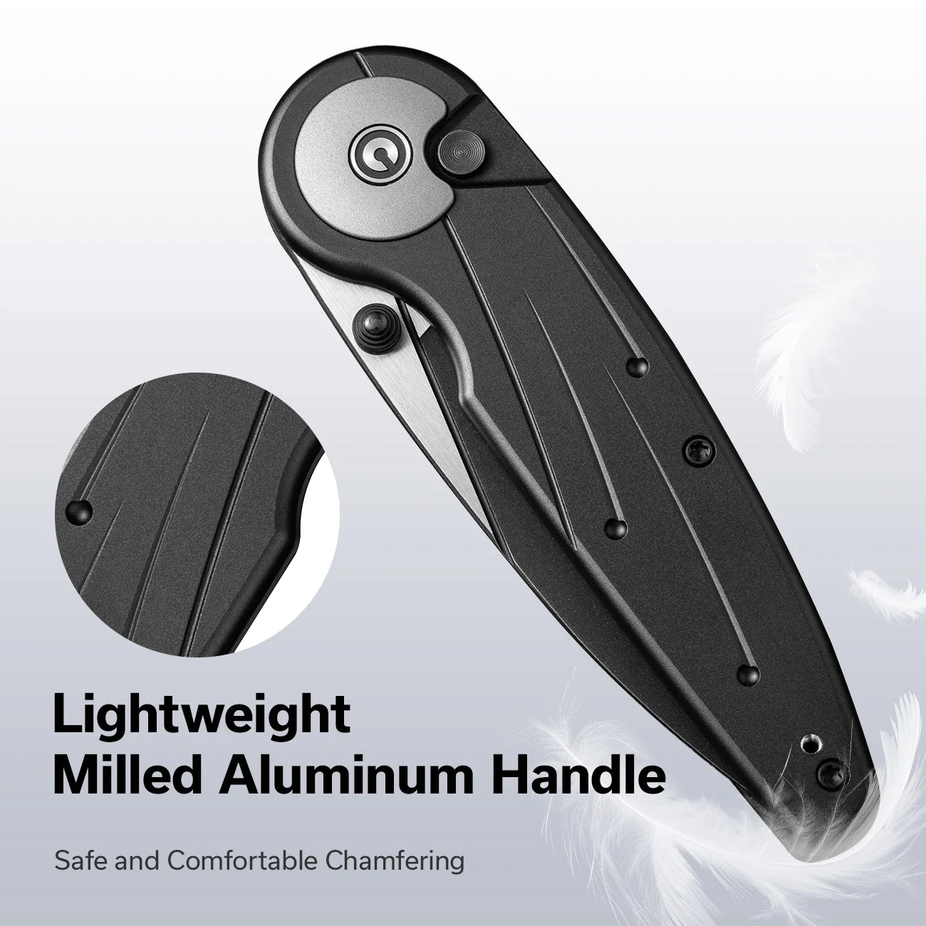 CIVIVI Starflare Thumb Stud & Button Lock Knife Aluminum Handle (3.3" Nitro-V Blade) C23052-1 - Image 5