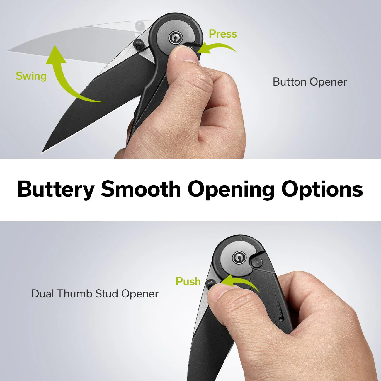 CIVIVI Starflare Thumb Stud & Button Lock Knife Aluminum Handle (3.3" Nitro-V Blade) C23052-1 - Image 6