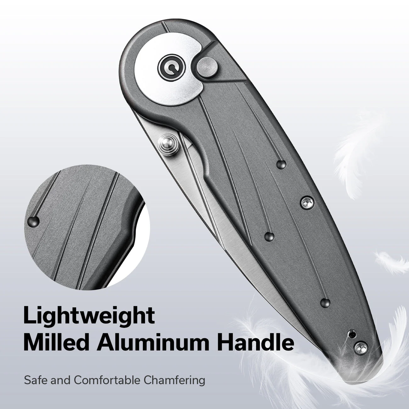 CIVIVI Starflare Thumb Stud & Button Lock Knife Aluminum Handle (3.3" Nitro-V Blade) C23052-2 - Image 5