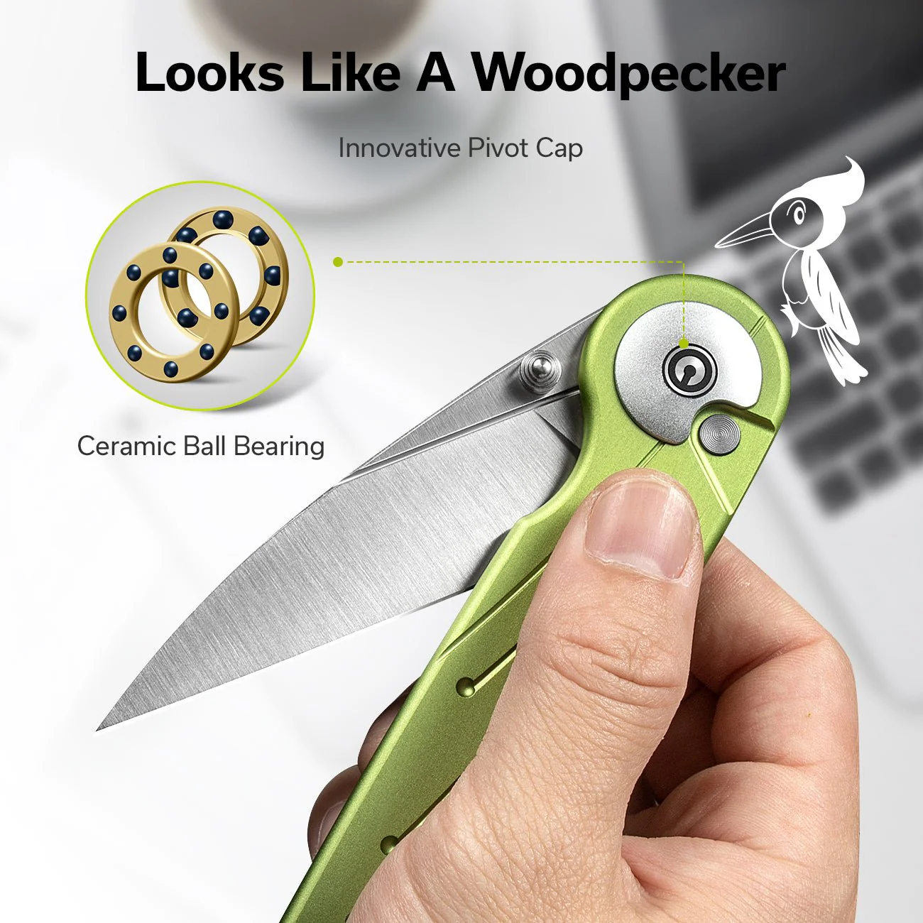 CIVIVI Starflare Thumb Stud & Button Lock Knife Aluminum Handle (3.3" Nitro-V Blade) C23052-3 - Image 3