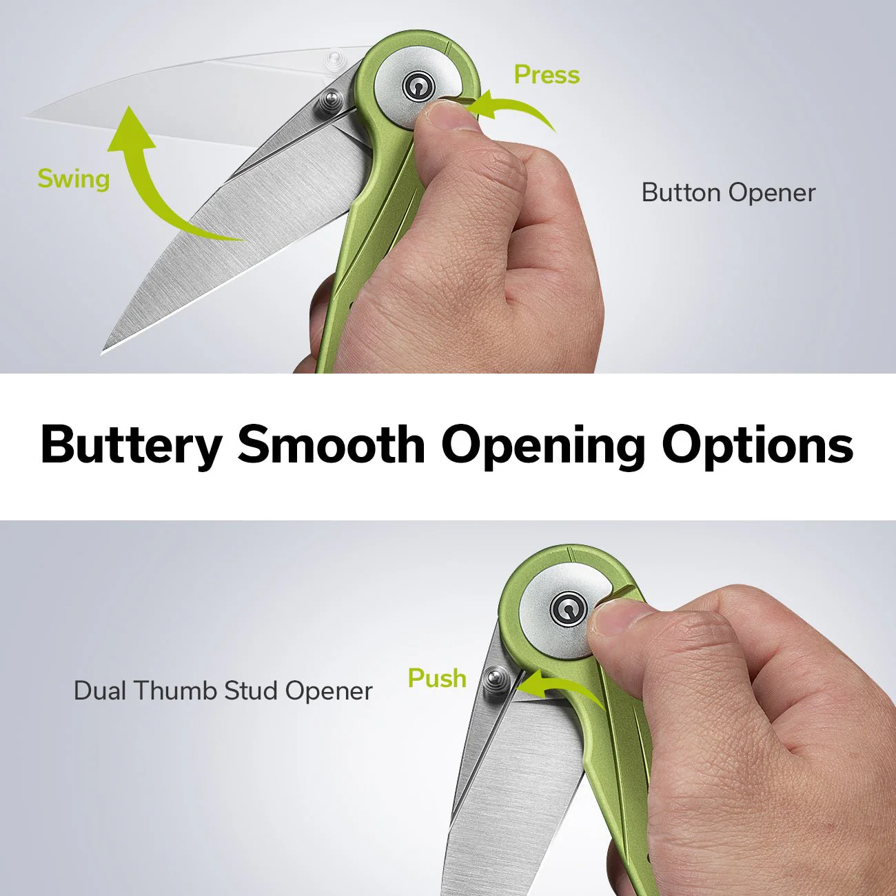 CIVIVI Starflare Thumb Stud & Button Lock Knife Aluminum Handle (3.3" Nitro-V Blade) C23052-3 - Image 6