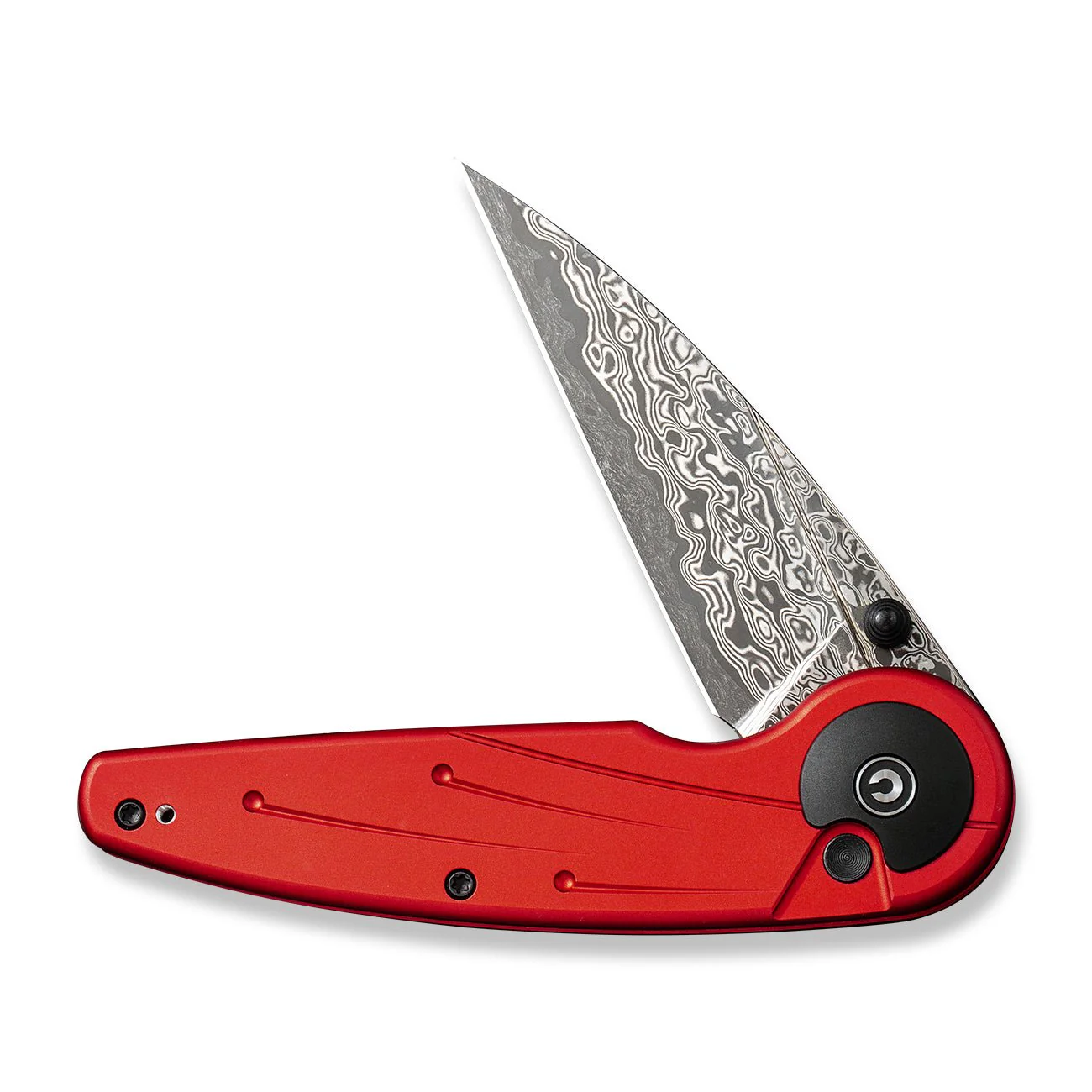 CIVIVI Starflare Thumb Stud & Button Lock Knife Aluminum Handle (3.3" Damascus Blade) C23052-DS1 - Image 10