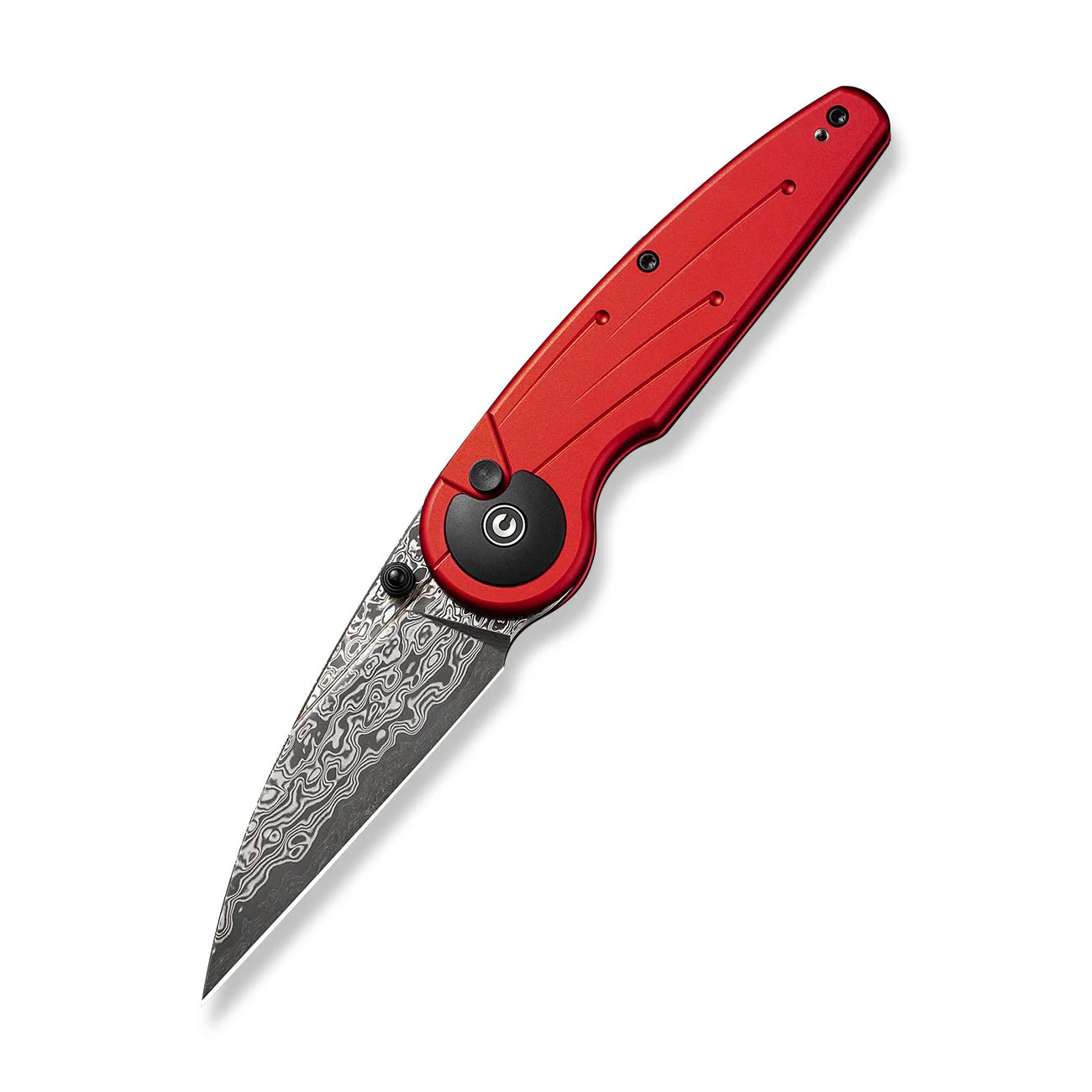CIVIVI Starflare Thumb Stud & Button Lock Knife Aluminum Handle (3.3" Damascus Blade) C23052-DS1 - Image 8