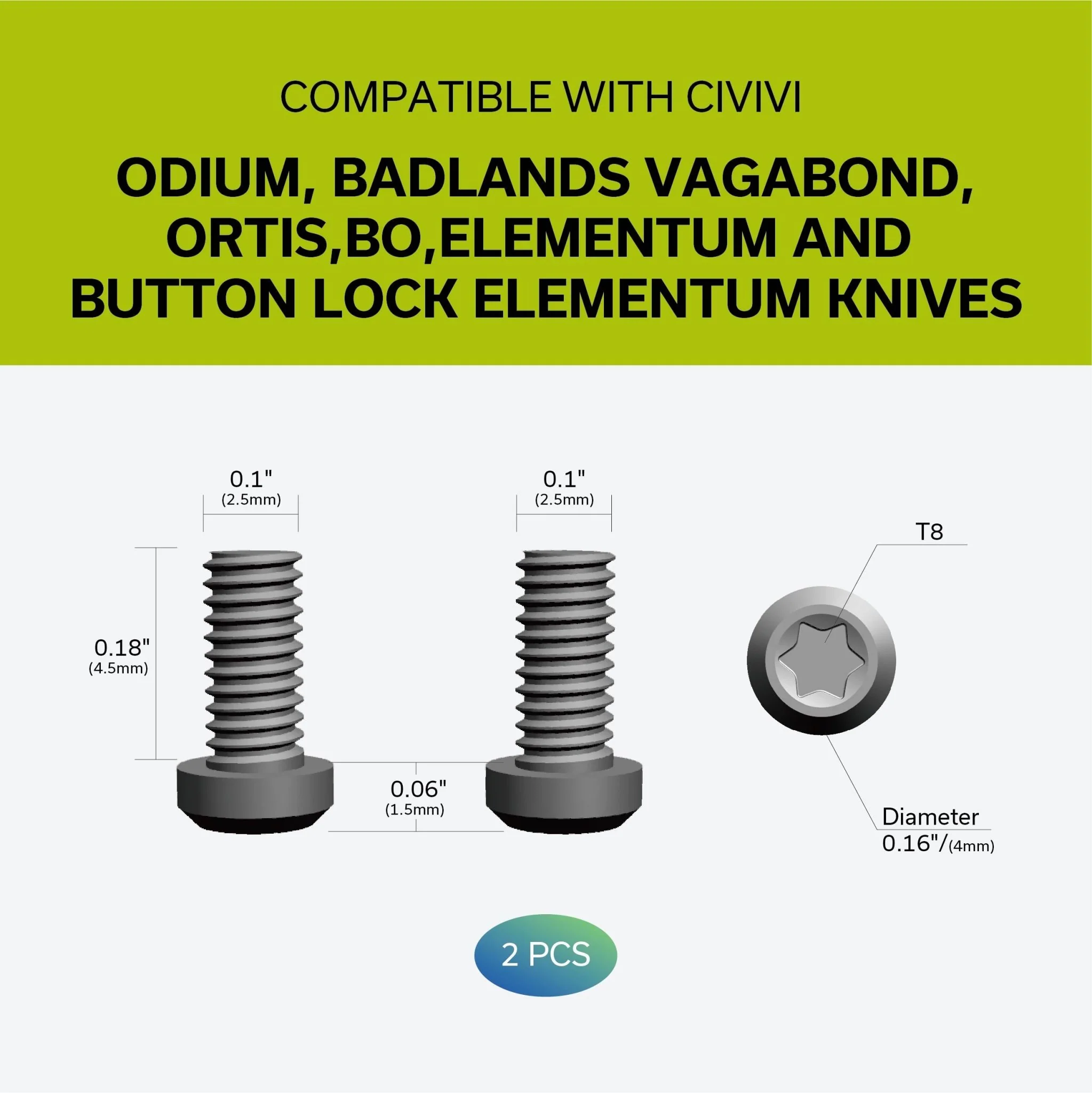 CIVIVI Titanium Pocket Clip With Titanium screws T001B - Image 6