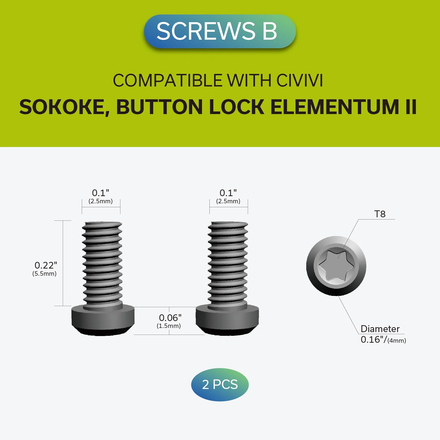 CIVIVI Titanium Pocket Clip with 2 Pairs Titanium Screws T003C (Plain) - Image 5