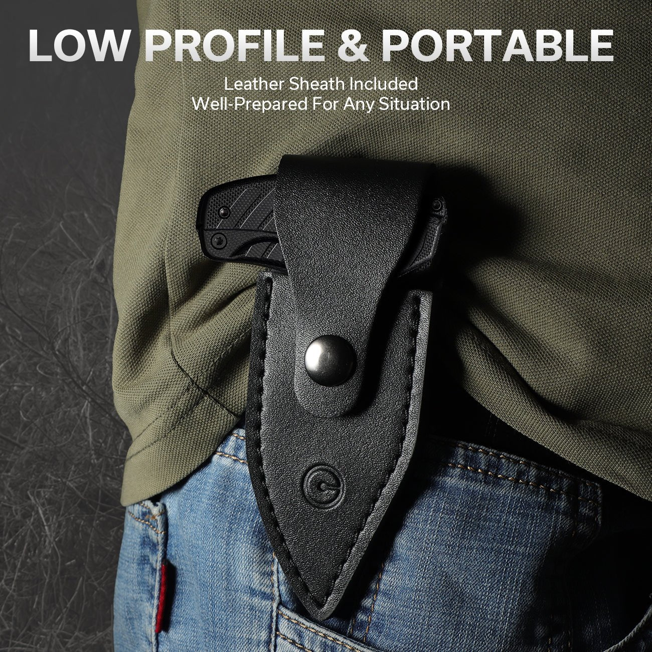 CIVIVI Typhoeus Adjustable Fixed Blade Knife G10 Handle (2.27" 14C28N Blade) C21036-1 - Image 3