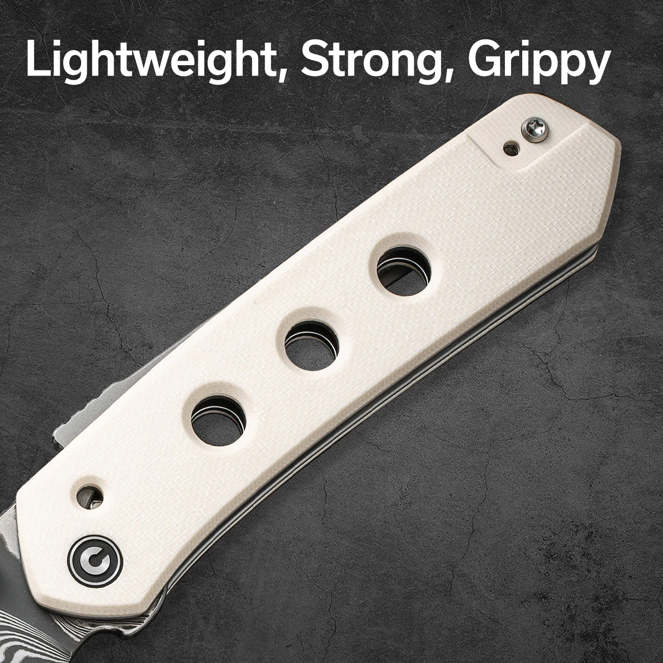 CIVIVI Vision FG Thumb Stud & Superlock Knife G10 Handle (3.54" Damascus Blade) C22036-DS1 - Image 3