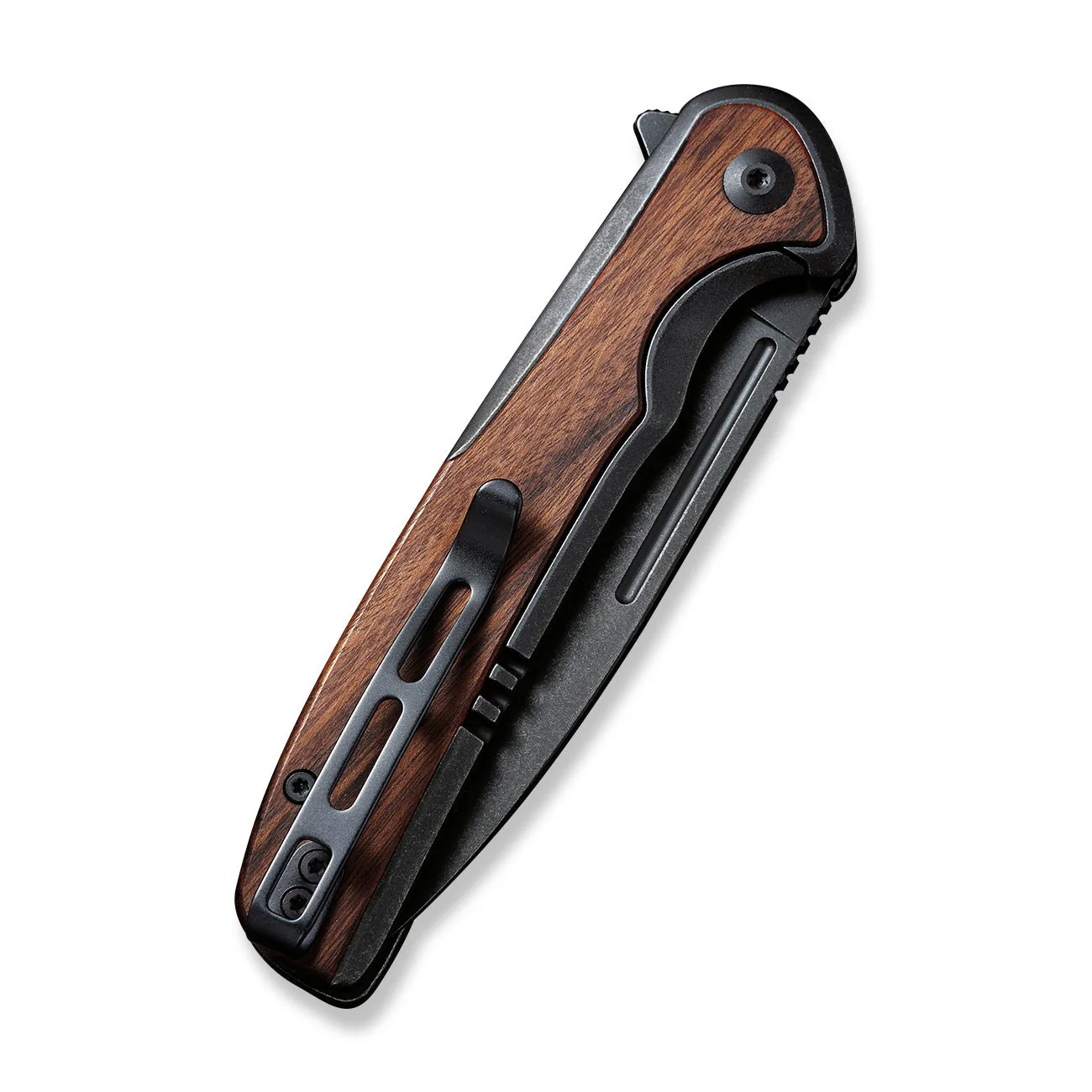 CIVIVI Voltaic Flipper Knife Stainless Steel & Wood Handle (3.48" 14C28N Blade) C20060-1 - Image 7