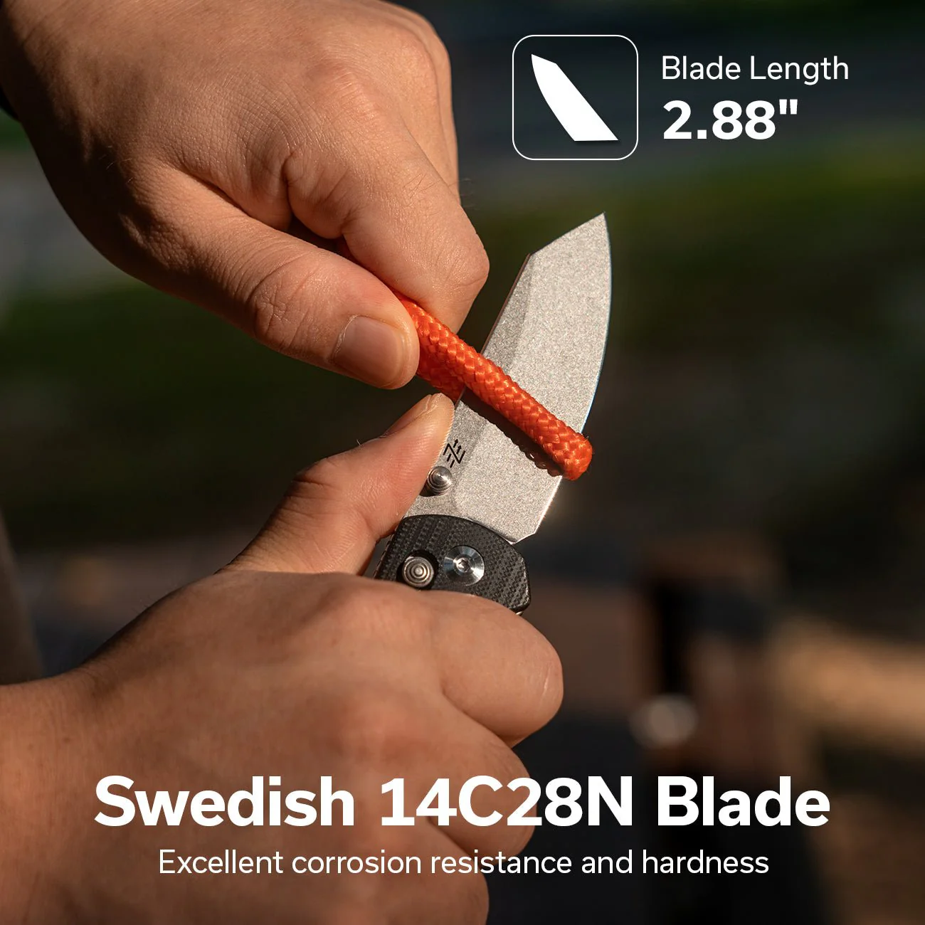 CIVIVI Yonder Thumb Stud & Crossbar Lock Knife G10 Handle (2.88" 14C28N Blade) C23073-1 - Image 4