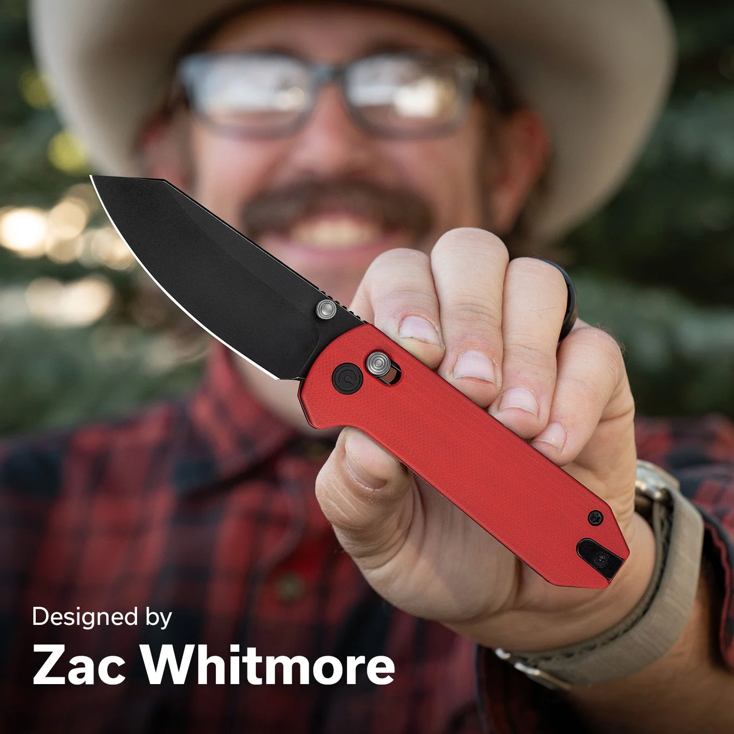 CIVIVI Yonder Thumb Stud & Crossbar Lock Knife Red G10 Handle (2.88" Black Stonewashed 14C28N Blade) C23073-2 - Image 7