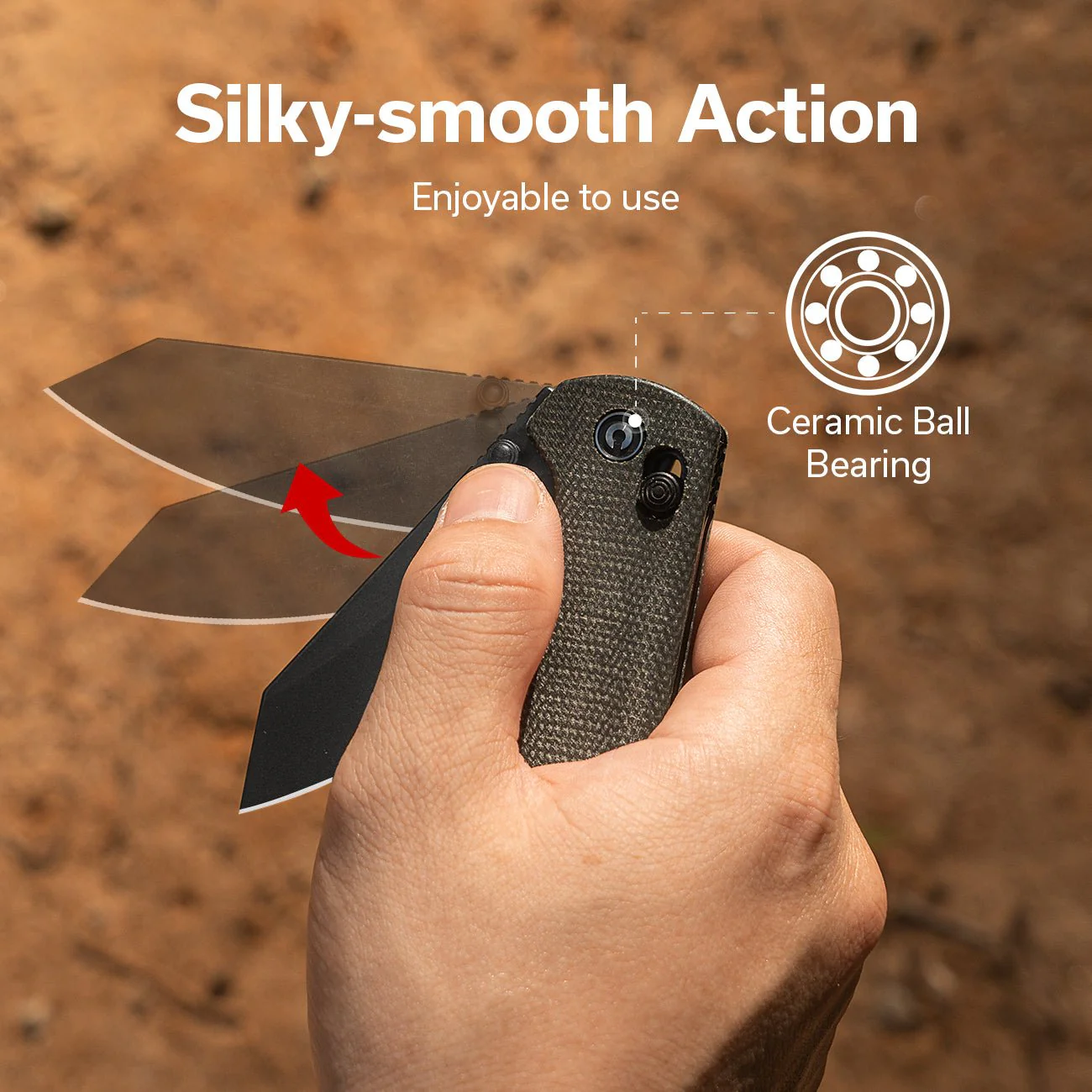 CIVIVI Yonder Thumb Stud & Crossbar Lock Knife Micarta Handle (2.88" 14C28N Blade) C23073B-1 - Image 5