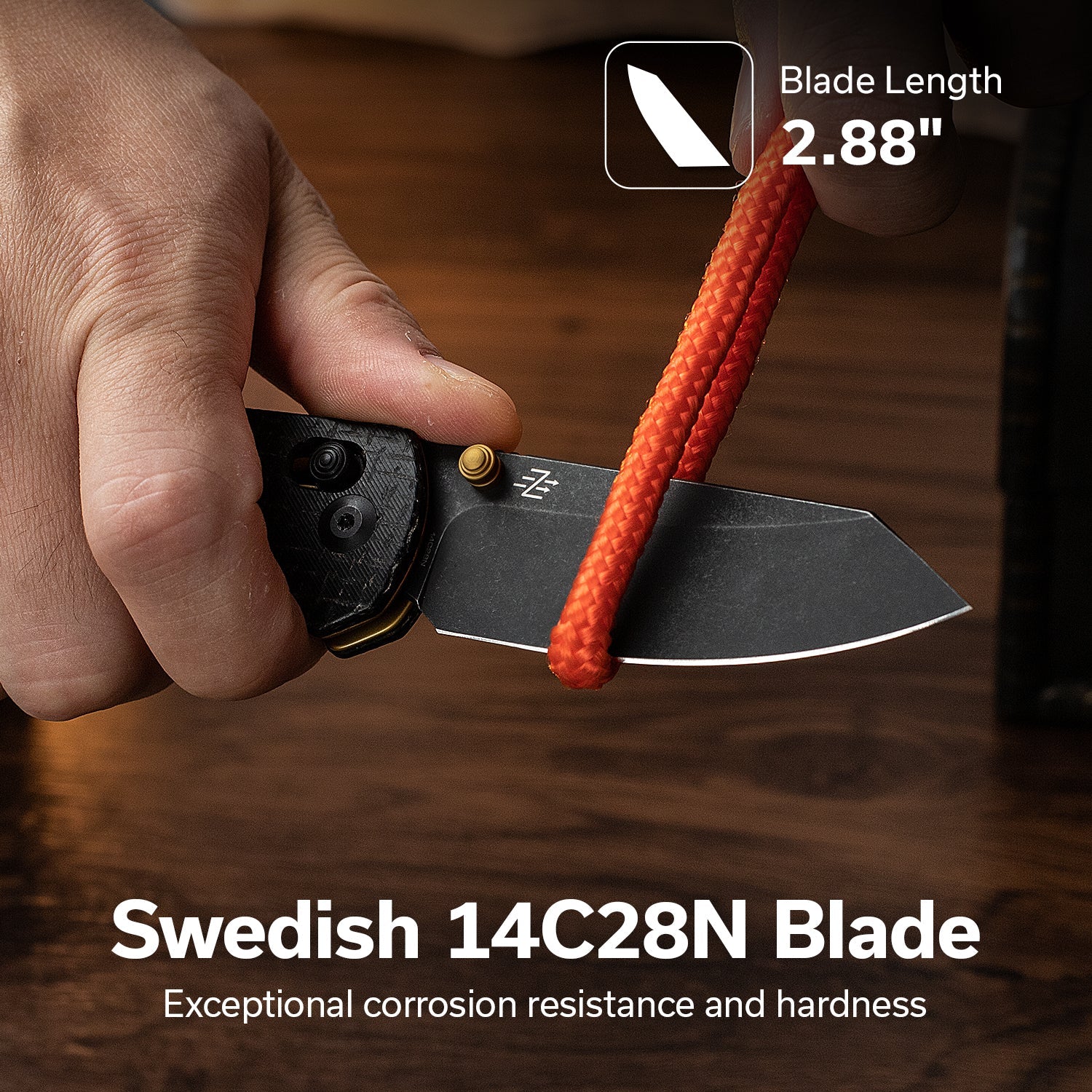 CIVIVI Yonder Thumb Stud & Crossbar Lock Knife Black Burlap Micarta Handle (2.88" Black Stonewashed 14C28N Blade) C23073B-2 - Image 4