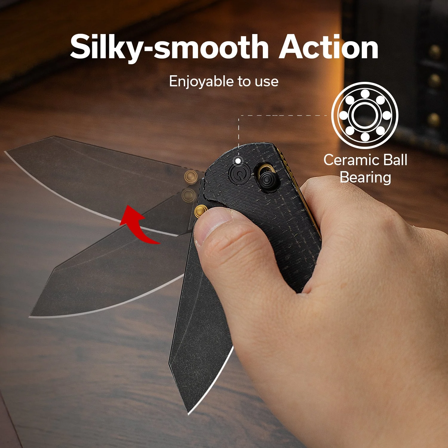 CIVIVI Yonder Thumb Stud & Crossbar Lock Knife Black Burlap Micarta Handle (2.88" Black Stonewashed 14C28N Blade) C23073B-2 - Image 7