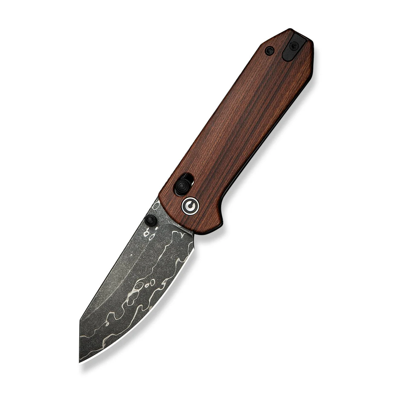 CIVIVI Yonder Thumb Stud & Crossbar Lock Knife Wood Handle (2.88" Damascus Blade) C23073B-DS1 - Image 8